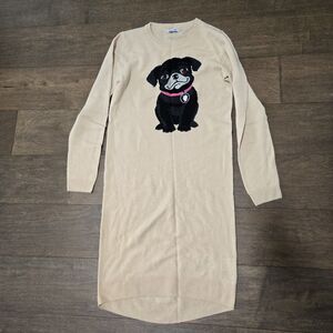 Beayukmui Frenchie Bulldog Cashmere Blend Sweater Knit Dress Size M